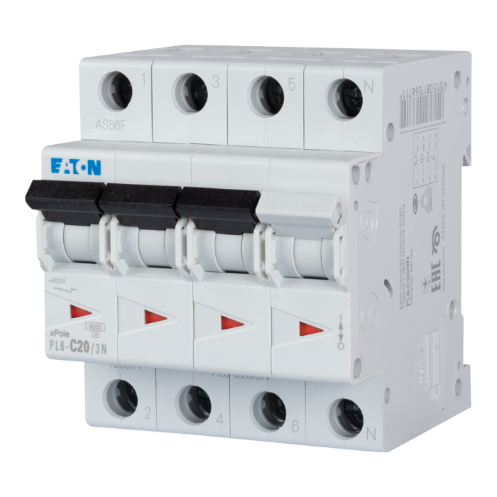 Intrerupator automat modular 3P+N 20 A curba C 6 kA pentru tablou electric [2]