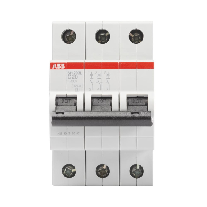 Intrerupator automat miniatura tripolar 20 A curba C pentru sina DIN [2]