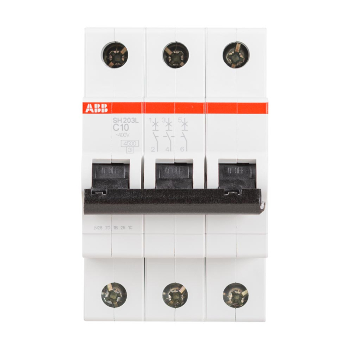 Intrerupator automat modular 3 poli 10 A curba C 4.5 kA pentru tablou electric [2]