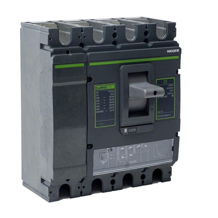 Intrerupator automat de putere cu carcasa turnata 630 A cu 4 poli pentru tablou electric [2]