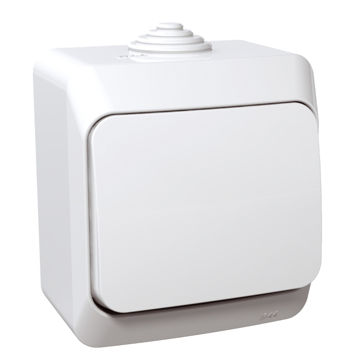 Intrerupator cu revenire alb pentru montaj aparent cu protectie IP44 [2]