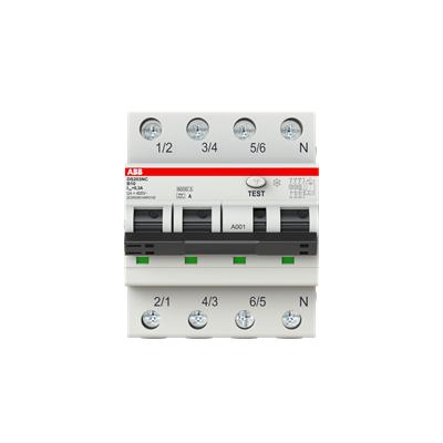 Intrerupator diferential automat 3P plus N 10A curba C 30mA tip AC [2]