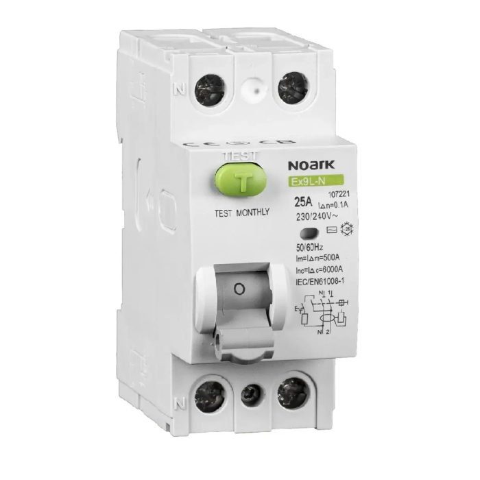 Intrerupator diferential RCCB bipolar 25A 100mA 6kA pentru sina DIN [2]