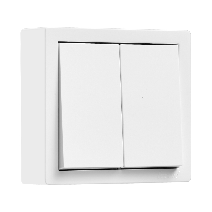 Intrerupator dublu aplicat alb cu doua clapete pentru control iluminat [2]
