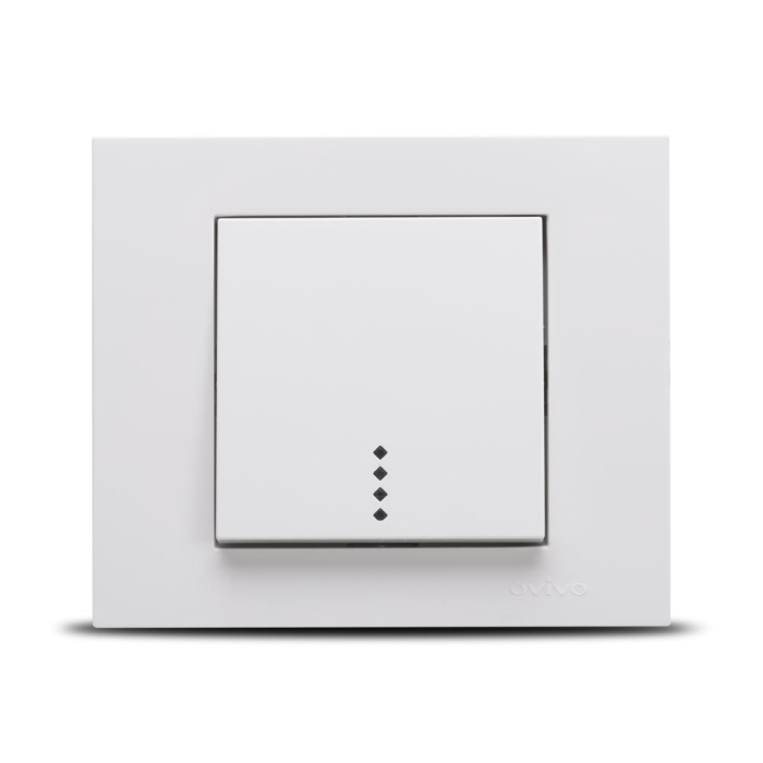 Intrerupator simplu alb cu indicator luminos pentru montaj incastrat [2]