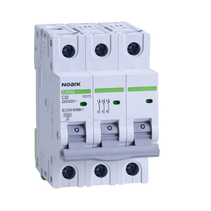 Intreruptor automat modular tripolar 25 A cu curba de declansare B pentru sina DIN [2]