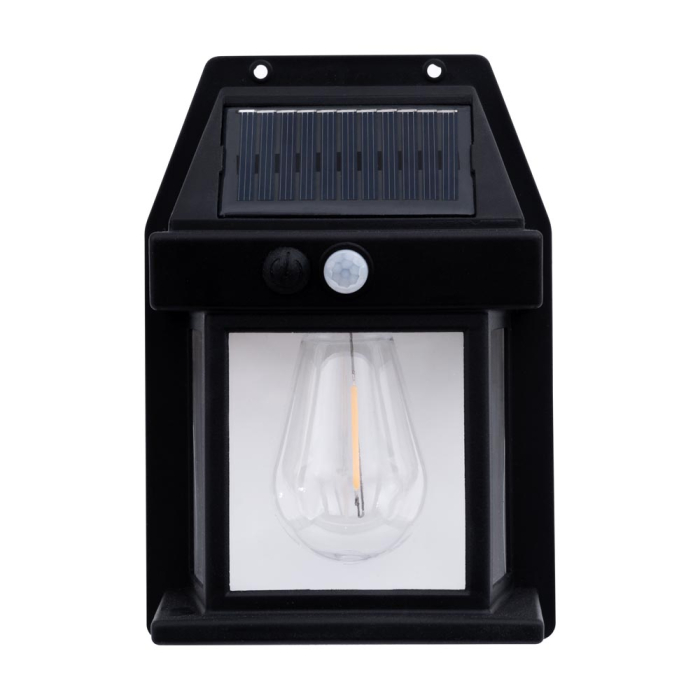 Lampa solara decorativa neagra cu senzor pentru montaj exterior pe perete [2]
