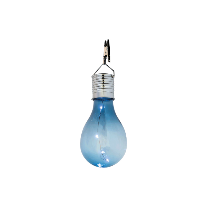Lampa solara LED decorativa albastra din plastic pentru exterior cu protectie IP44 [2]