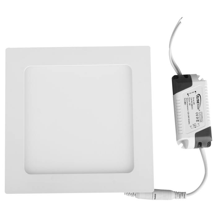 Mini panou LED patrat alb incastrat 20W 6400K IP40 cu rama alba [2]