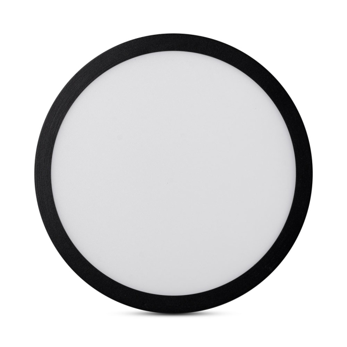 Mini panou LED rotund negru aplicat 24W 6400K IP40 diametru 285 mm [2]