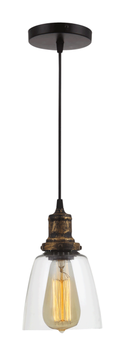Pendul decorativ pentru interior cu metal si sticla in finisaj negru cu bronz antichizat [2]