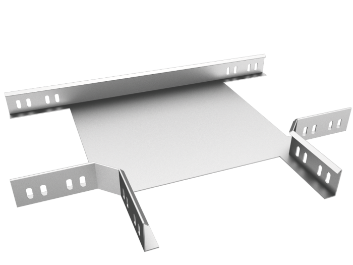 Piesa T din otel pregalvanizat pentru jgheab metalic perforat 500 x 60 mm [2]