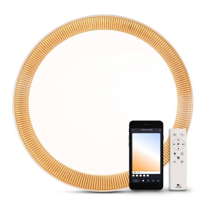 Plafoniera LED smart Gold Ring pentru interior cu lumina reglabila 3000K 6500K si telecomanda [2]
