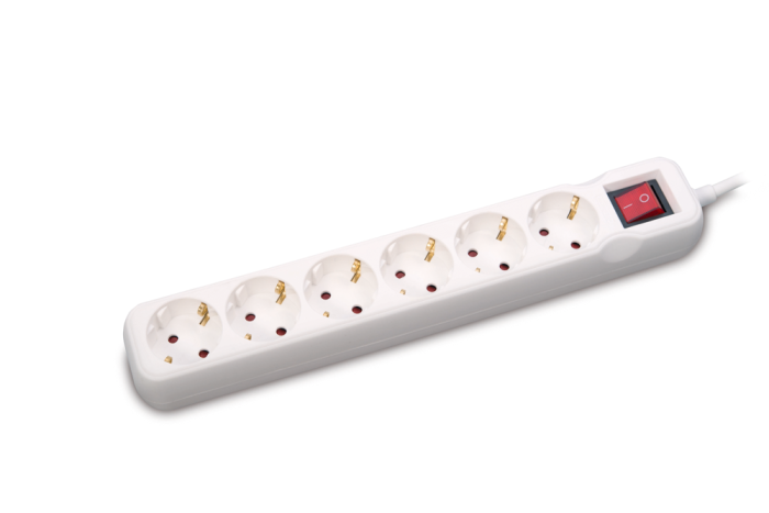 Prelungitor alb cu 6 prize protectie copii intrerupator si cablu de 1.5 m [2]