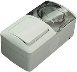Priza cu capac si comutator de serie aplicat gri cu protectie IP54 [2]