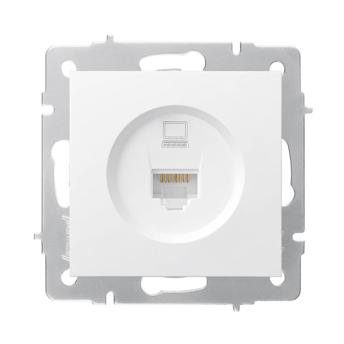 Priza de date alba cu un port RJ45 Cat6e pentru montaj incastrat [2]