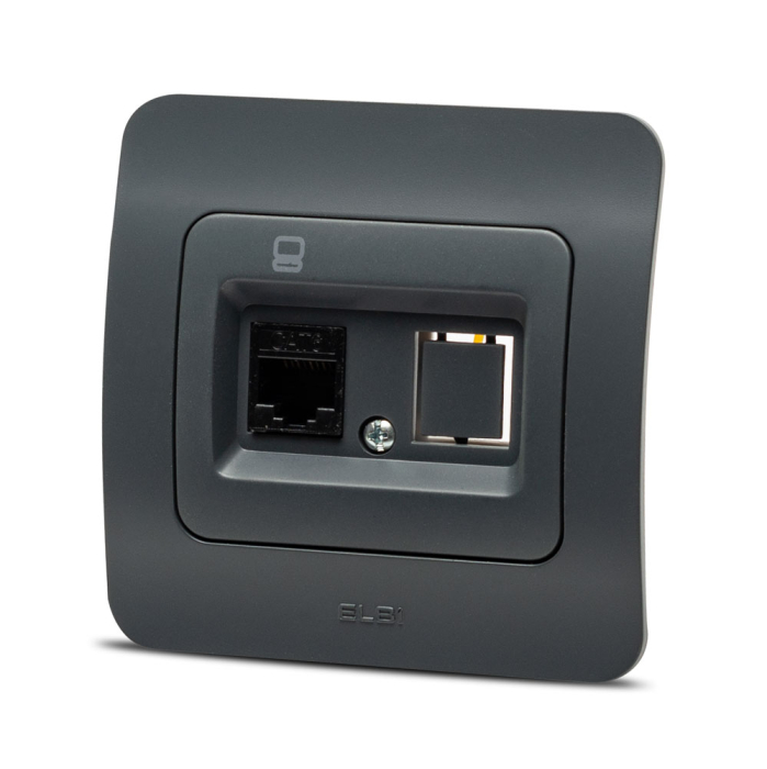 Priza de date incastrata cu un port RJ45 Cat6e UTP finisaj antracit [2]