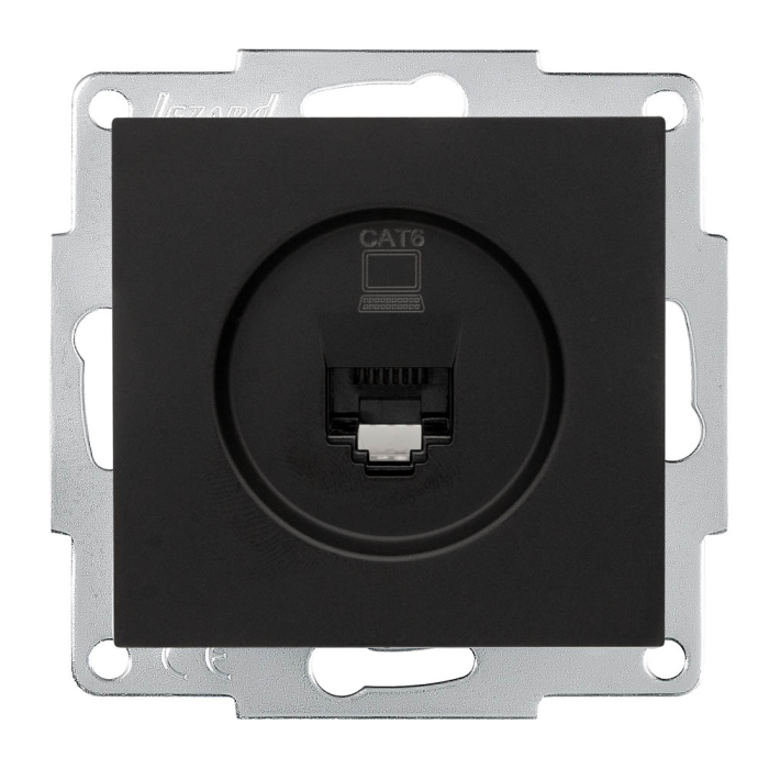 Priza de date incastrata cu un port RJ45 si finisaj negru [2]