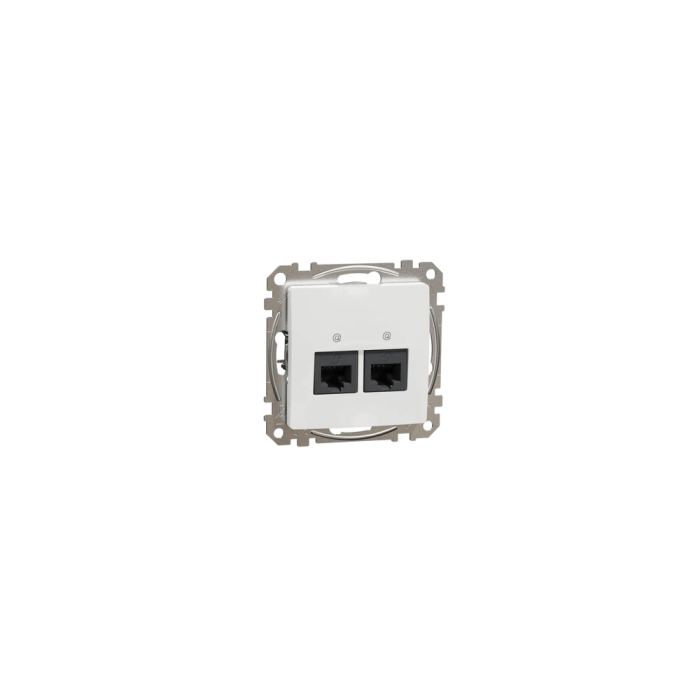 Priza de date dubla RJ45 Cat6 UTP alba pentru montaj incastrat [2]