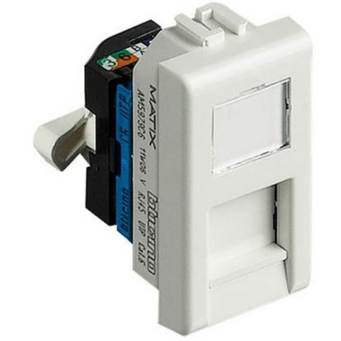 Priza de date RJ45 UTP Cat 6 alba cu 1 modul pentru montaj incastrat [2]