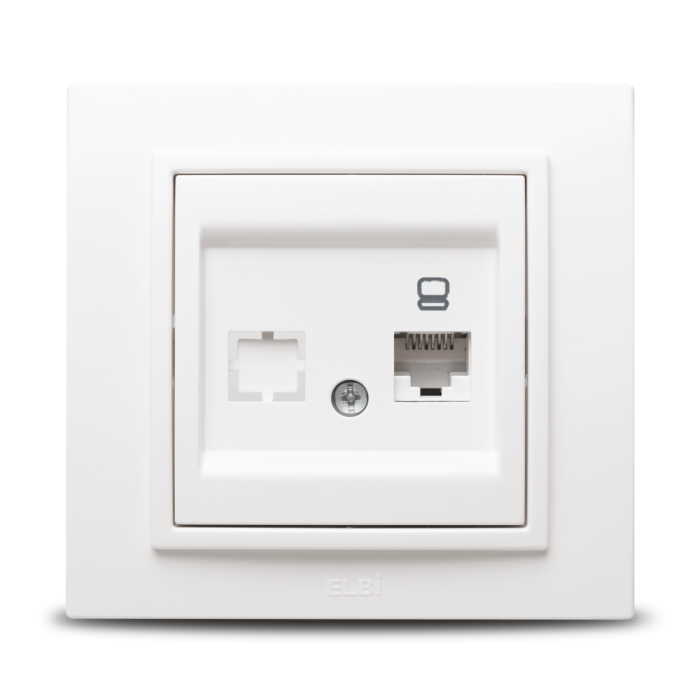 Priza date UTP 1xRJ45 Cat6e alba pentru montaj incastrat [2]