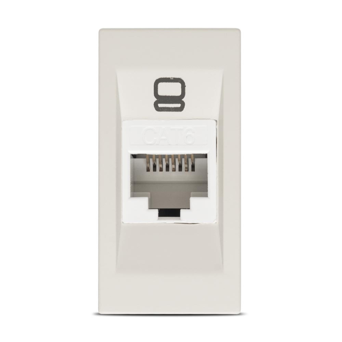 Priza de date UTP Cat6e cu conector RJ45 1 modul bej mat pentru montaj incastrat [2]