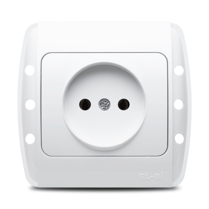 Priza alba fara contact de protectie 16A pentru montaj incastrat [2]