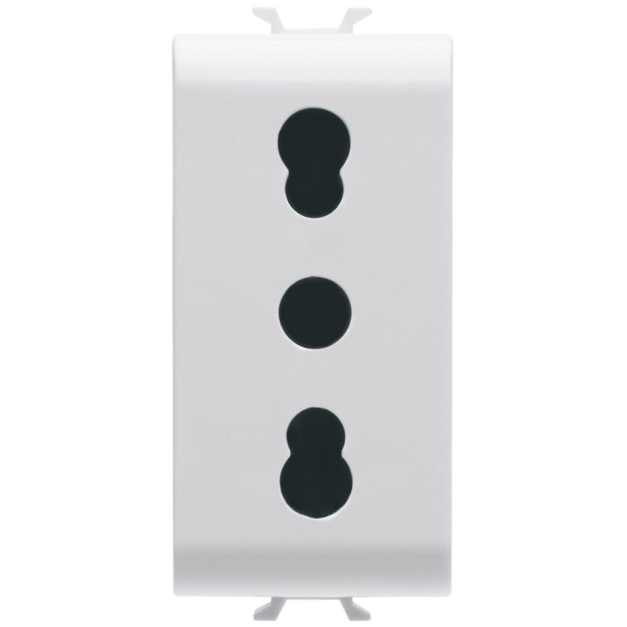 Priza bipasso standard italian 2P E 16A 250 V alb lucios 1 modul [2]