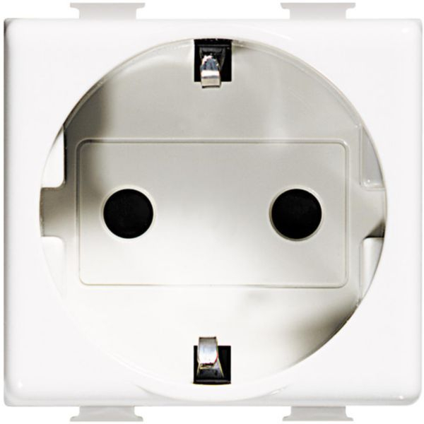 Priza Schuko alba cu 2 module pentru montaj incastrat [2]