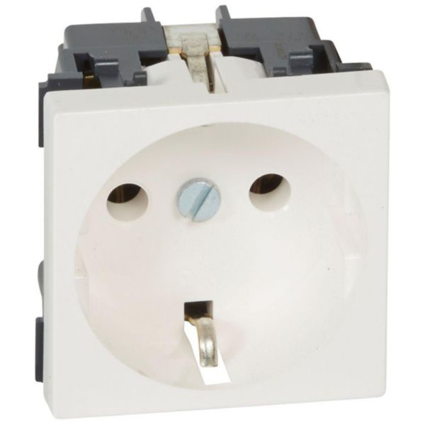 Priza Schuko alba cu contact de protectie tip F si format de 2 module [2]