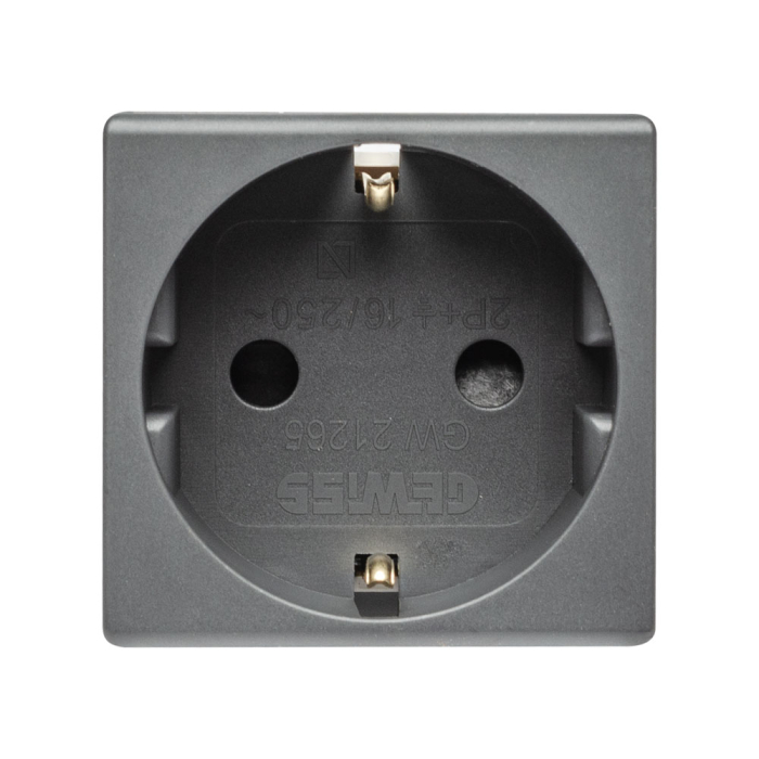 Priza Schuko neagra cu 2 module si obturatoare de siguranta [2]