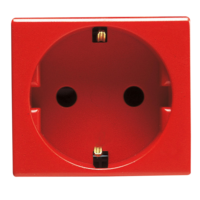 Priza Schuko modulara rosie cu 2 module si curent nominal 16A [2]