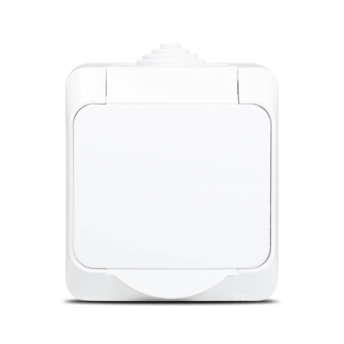 Priza Schuko aplicata alba cu obturatoare de protectie si grad IP44 [2]