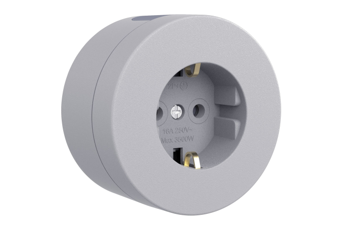 Priza Schuko gri pentru montaj aparent cu protectie IP54 [2]