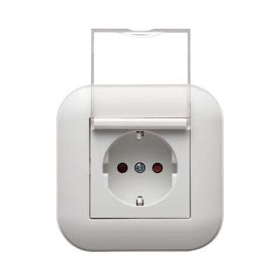 Priza Schuko Ovivo Loft alba cu capac si protectie pentru copii, 16A, cod 404-010301-243 [2]