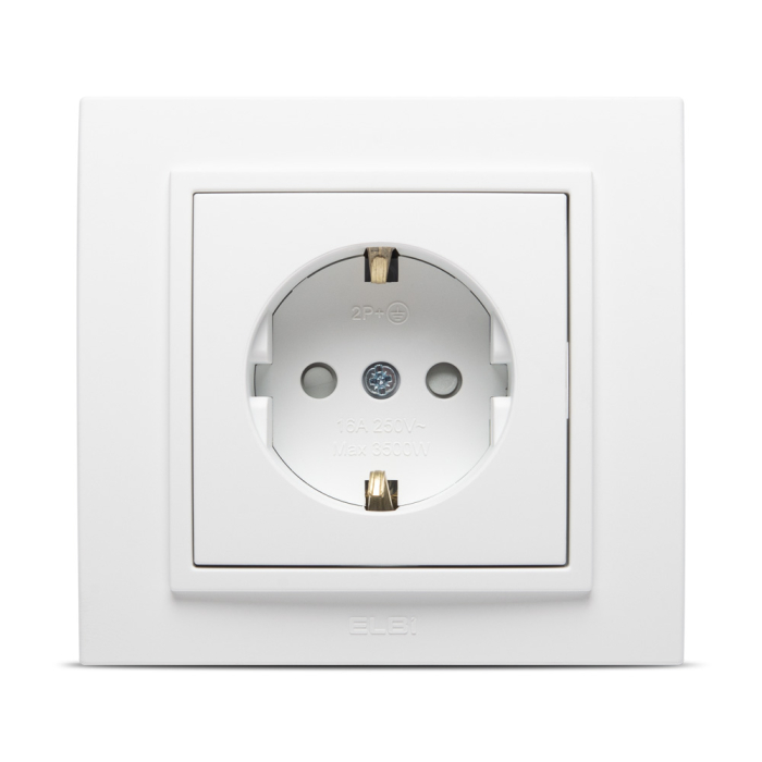 Priza Schuko cu protectie copii 16A alb mat pentru montaj incastrat [2]