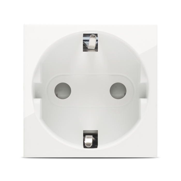 Priza Schuko alba cu protectie copii 2 module pentru montaj incastrat [2]