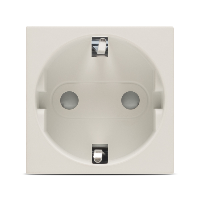 Priza Schuko modulara cu protectie copii 2 module 16A bej mat [2]