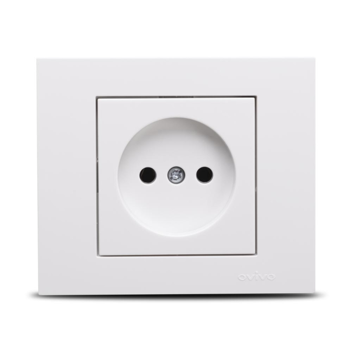 Priza simpla alba fara impamantare pentru montaj incastrat [2]