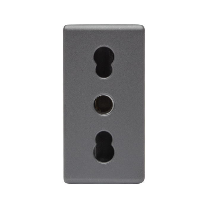 Priza standard italiana neagra 2P+E 16A cu 1 modul pentru montaj incastrat [2]