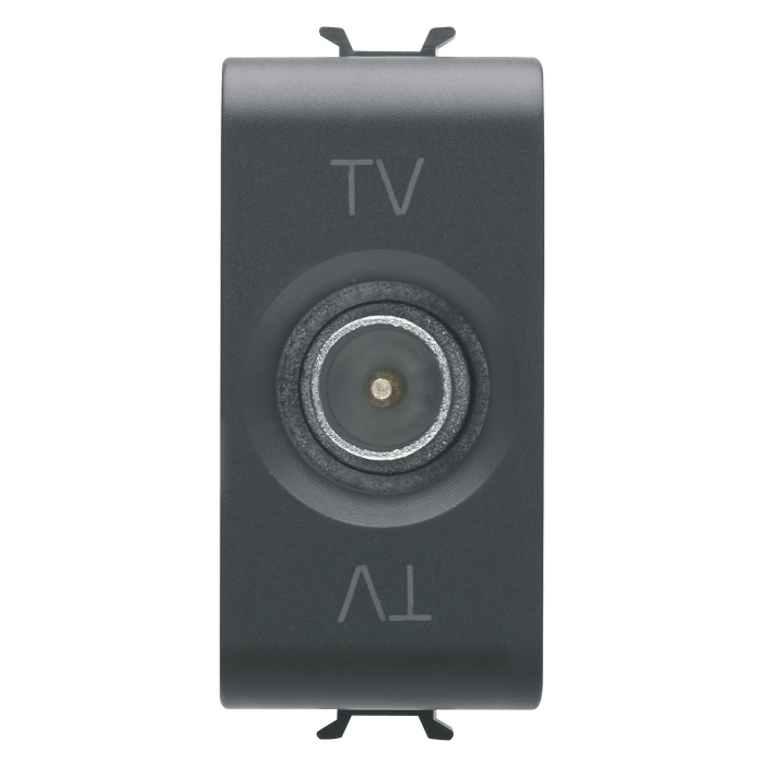 Priza TV coaxiala directa neagra cu conector IEC tata de 9 5 mm si 1 modul [2]