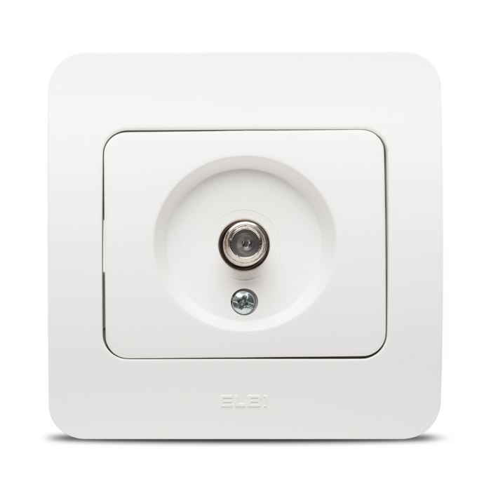 Priza TV cu conector F alb mat pentru montaj incastrat [2]