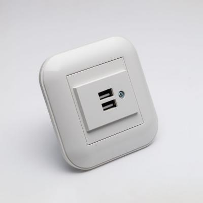 Priza USB dubla Ovivo Loft alba, 2 module, pentru montaj incastrat, cod 404-010301-247 [2]