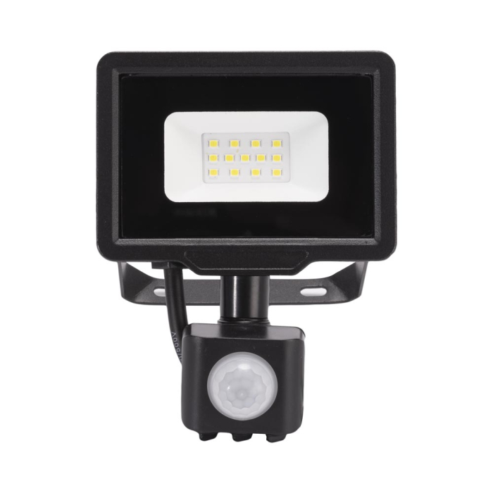 Proiector LED negru cu senzor de miscare 10W lumina rece pentru exterior [2]