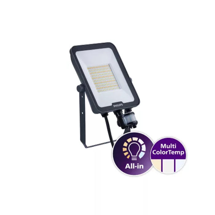 Proiector LED gri pentru exterior de 50W cu senzor de miscare si lumina, protectie IP65 [2]
