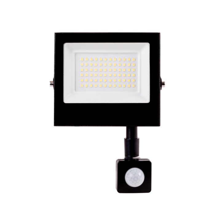 Proiector LED negru cu senzor pentru exterior 50W 6400K IP65 [2]