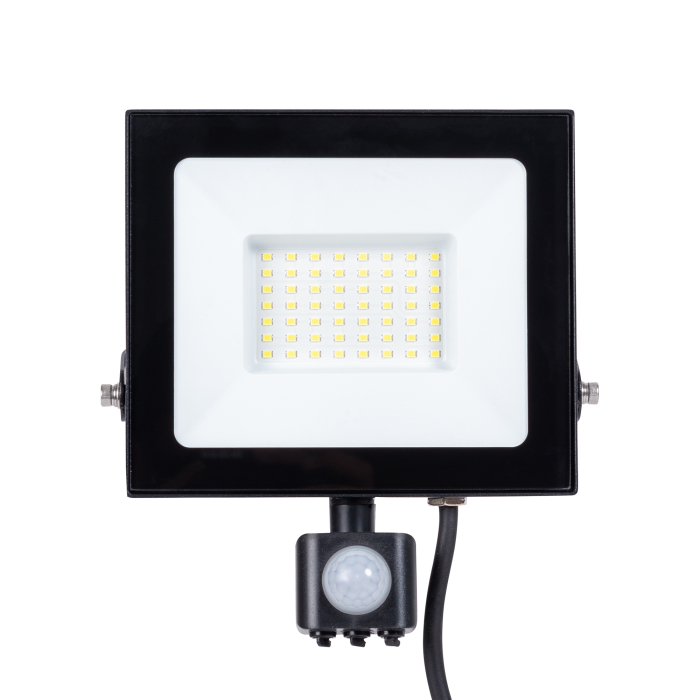 Proiector LED negru cu senzor de miscare 50W 6500K IP65 pentru exterior [2]