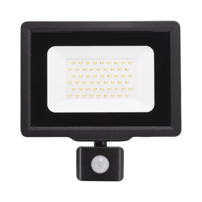 Proiector LED slim negru cu senzor de miscare 50W 6500K IP65 [2]