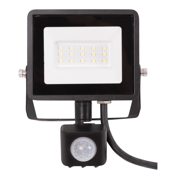 Proiector LED negru cu senzor de miscare 10W lumina rece 6500K IP65 [2]