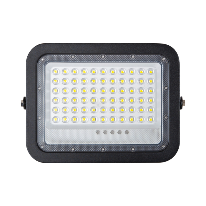 Proiector solar LED negru 100W 6500K IP65 cu panou solar separat si telecomanda [2]